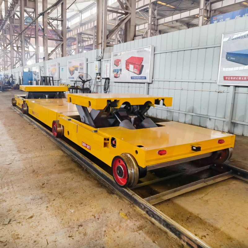 35 tonnas šķēres dakšas celšanas dzelzceļa transporta ratiņi